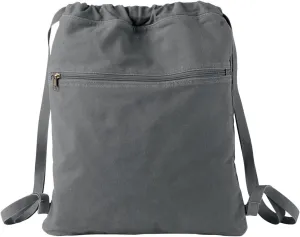 -Dyed Canvas Cinch Sack, SMOKE, One Size