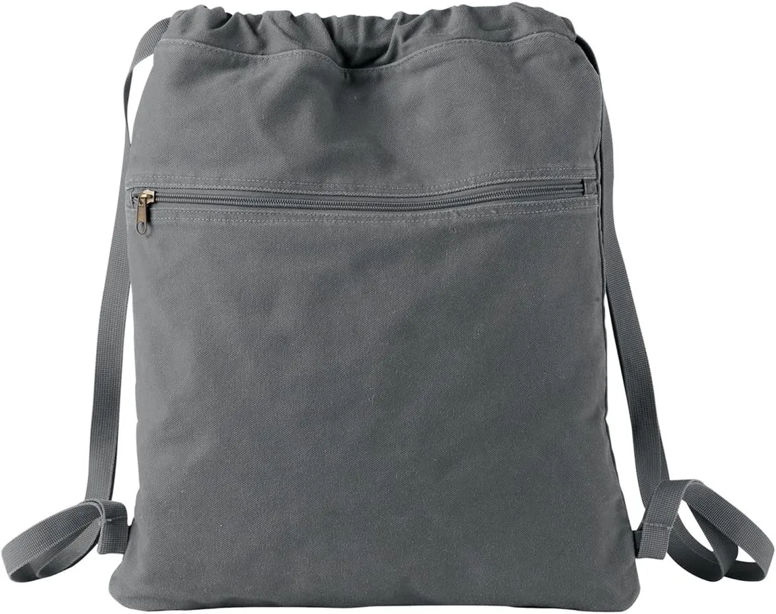 -Dyed Canvas Cinch Sack, SMOKE, One Size