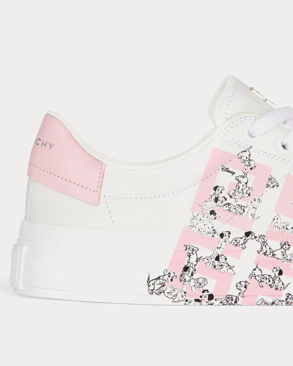 101 Dalmatians City Sport Leather White / Pink Low Top Sneakers