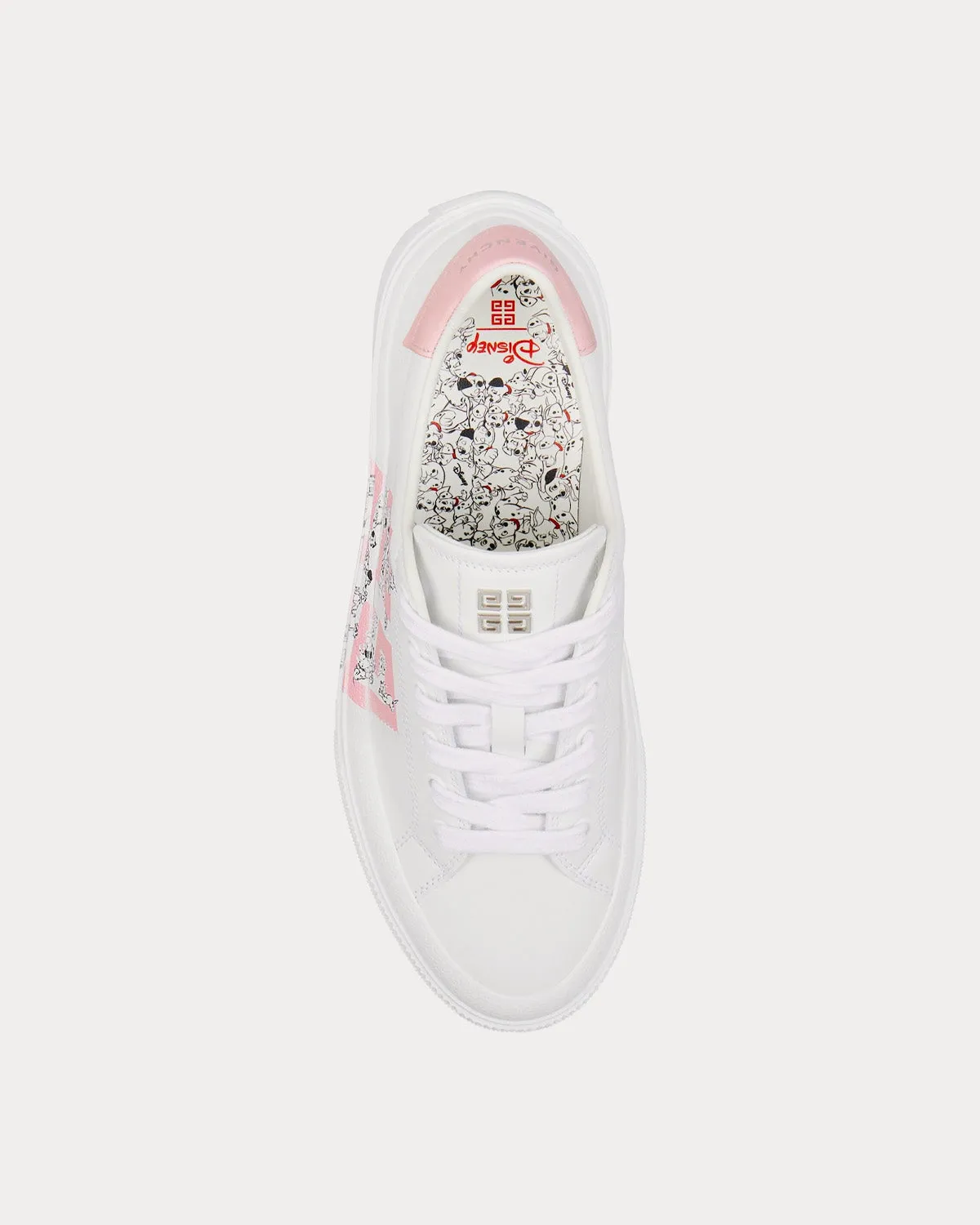 101 Dalmatians City Sport Leather White / Pink Low Top Sneakers