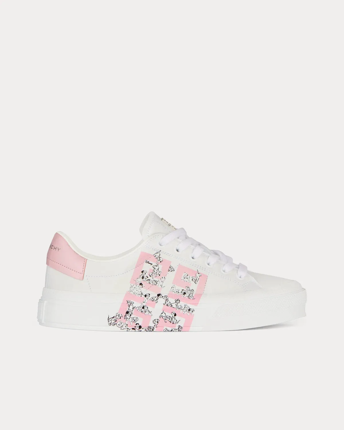101 Dalmatians City Sport Leather White / Pink Low Top Sneakers