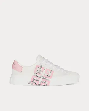 101 Dalmatians City Sport Leather White / Pink Low Top Sneakers