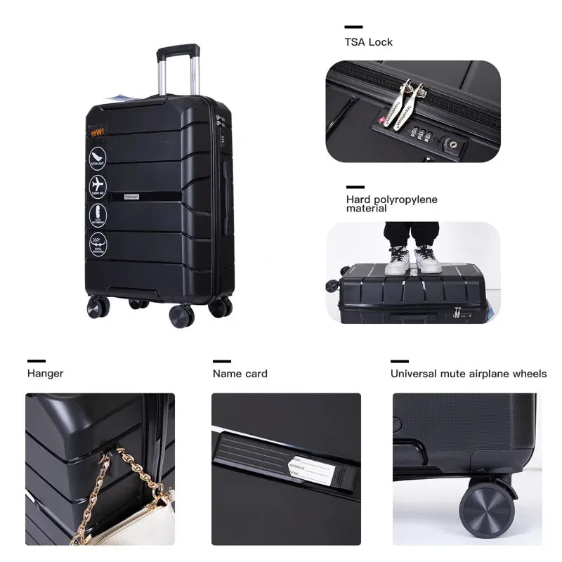 3-Pack: Lightweight Suitcases with TSA Lock