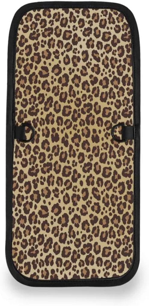 ALAZA Animal Leopard Print Geometric Brown Small Crossbody Wallet Purse Cell Phone Bag Rfid Passport Holder with Credit Card Slots