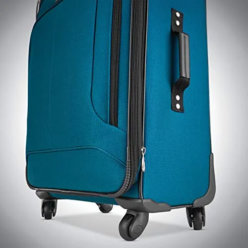 American Tourister Pop Max Softside Luggage with Spinner Wheels, Teal, 3-Piece Set