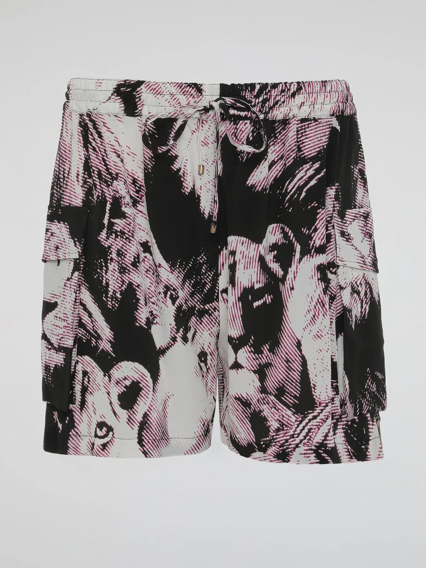 Animal Print Drawstring Shorts