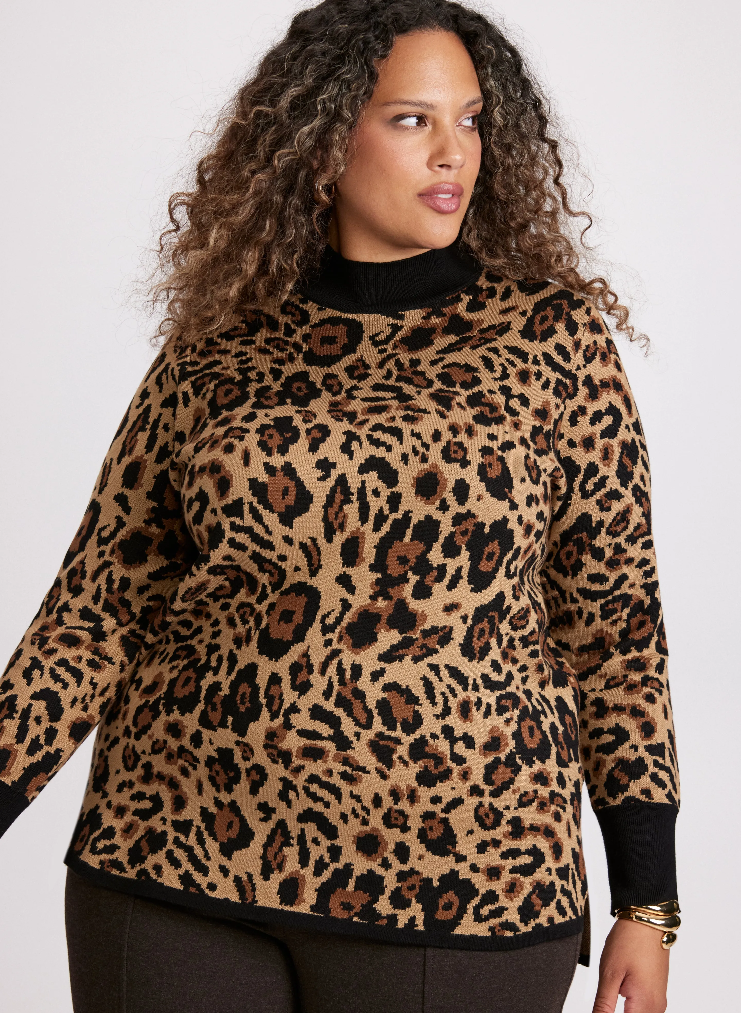 Animal Print Pull-Over Sweater