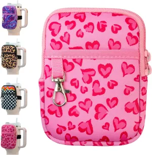 Axolotl Water Bottle Pouch with Key Chain - Stanley Cup Accessories for 30 / 40oz with Handle - Stanley Tumbler