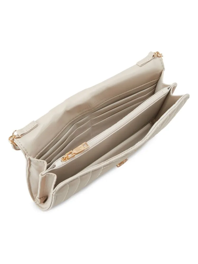 Badgley Mischka Quilted Crossbody Bag Off White