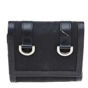 Black Nylon and Leather Trifold Wallet