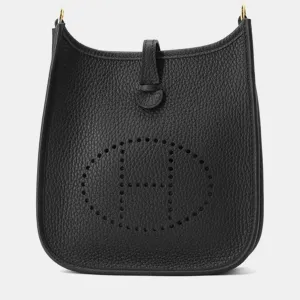 Black Taurillon Clemence Evelyne Bag Size TPM
