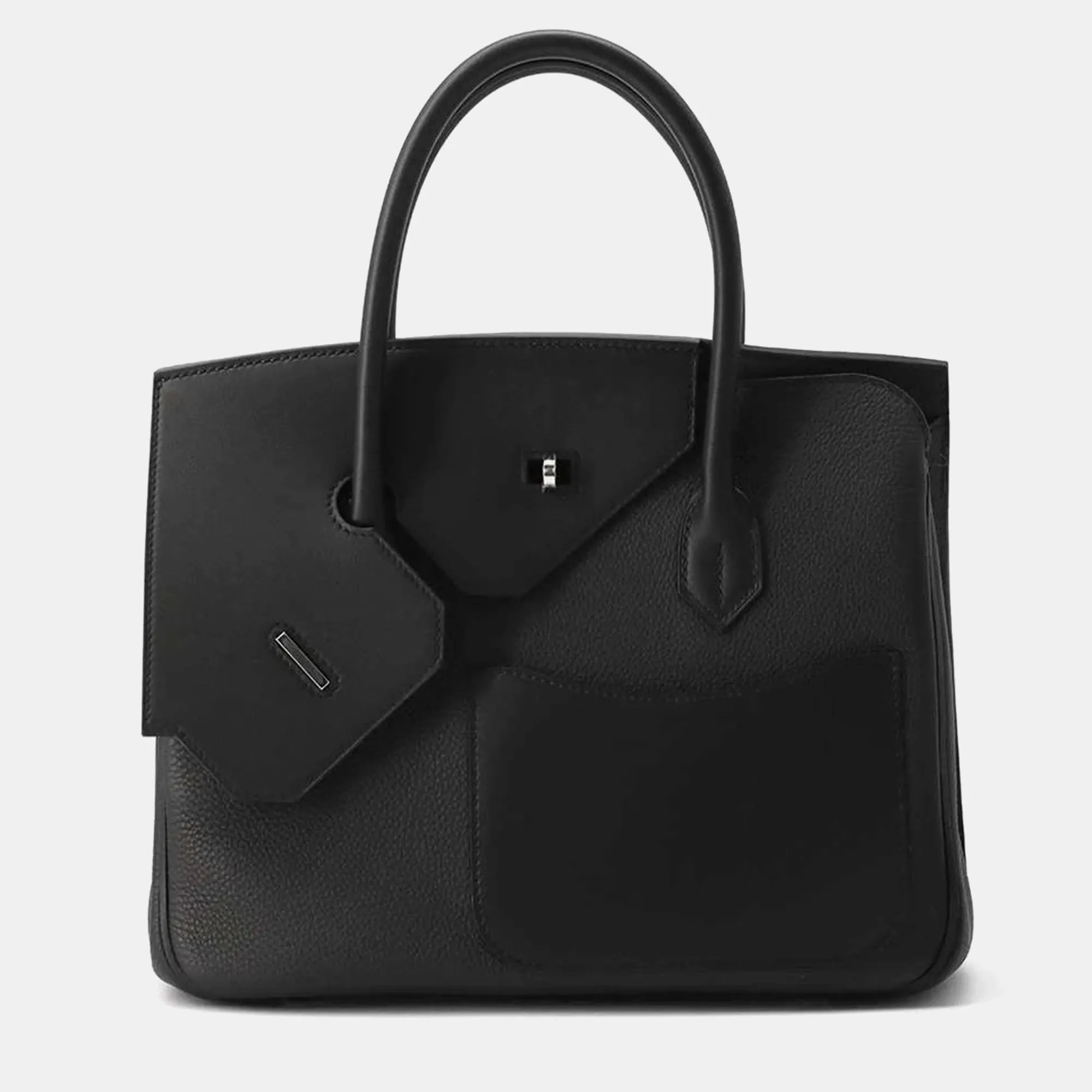 Black Togo Leather Swift Leather Birkin Bag Size 30