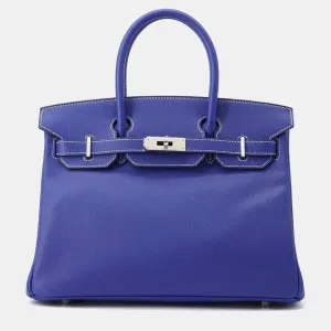Blue Electric Epsom Leather Birkin 30 Tote Bag