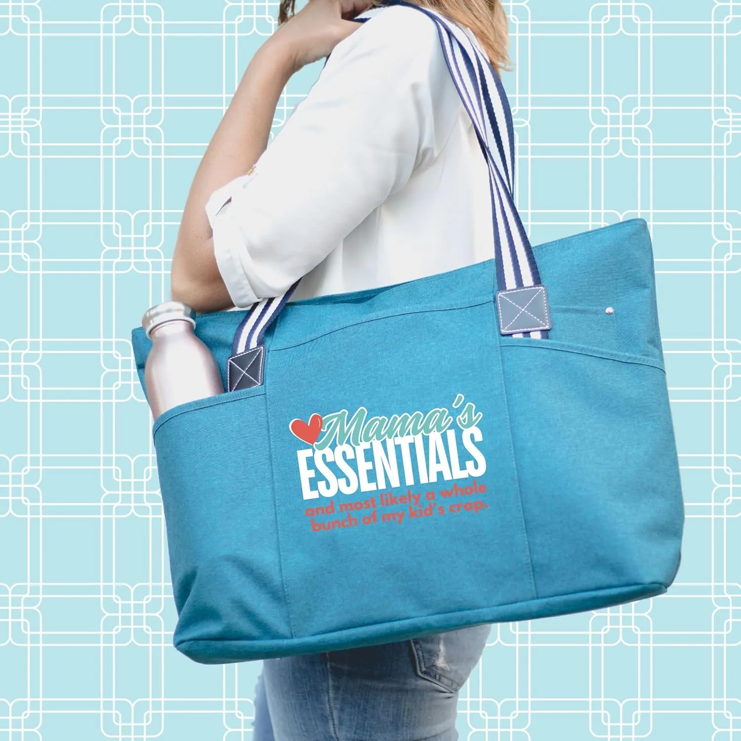 Brooke & Jess Designs Mom Bags for Everyday - Bags for Women with Zipper, Large Stylish Travel Bag, Work Bag