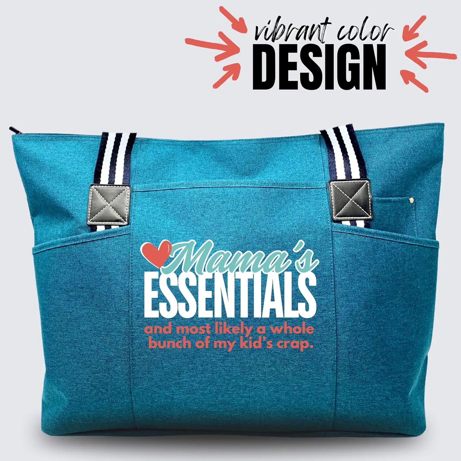 Brooke & Jess Designs Mom Bags for Everyday - Bags for Women with Zipper, Large Stylish Travel Bag, Work Bag