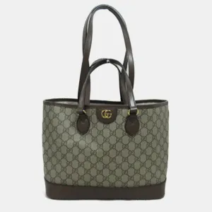 Brown Canvas GG Canvas Tote Bag