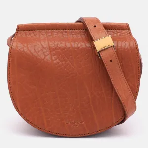 Brown Leather Infinity Saddle Shoulder Bag