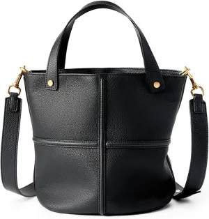 Bucket Bags for Women, Genuine Leather Tote Top Handbags, Crossbody Bags with a Strap
