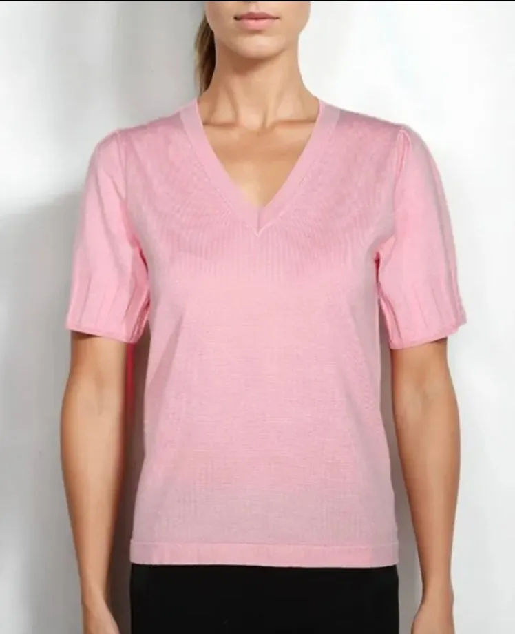Carlyn Pink puff sleeve Sweater
