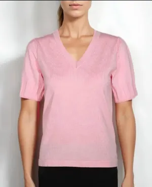 Carlyn Pink puff sleeve Sweater
