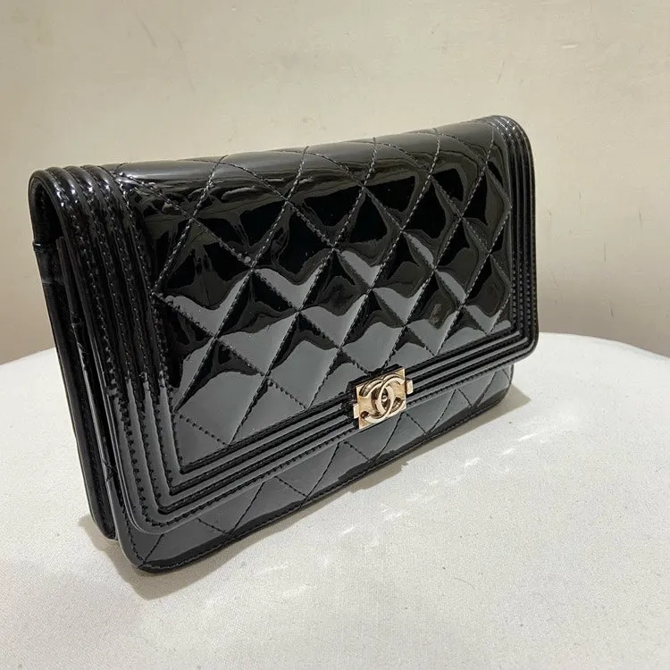 Chanel Patent Leather Black WOC Crossbody Bag