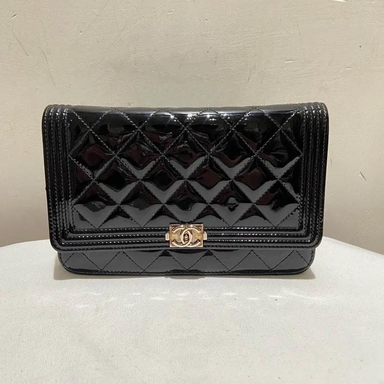 Chanel Patent Leather Black WOC Crossbody Bag