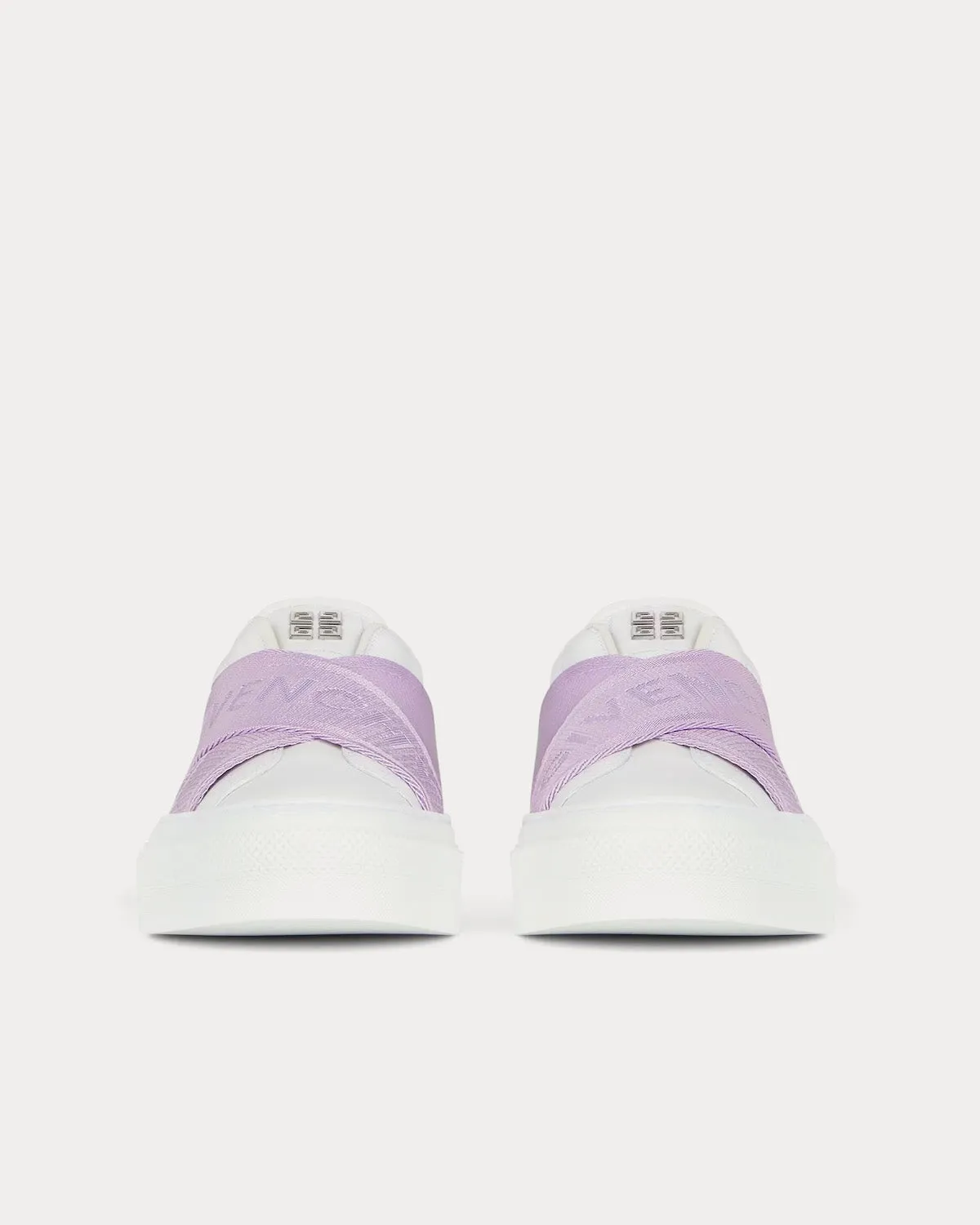 City Sport Double Webbing Strap Leather White / Lilac Slip On Sneakers