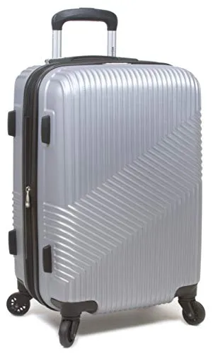 Dejuno Troy ABS 3-Piece Hardside Spinner Luggage Set - Silver