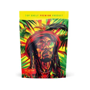 Designed Mylar Bag - Rasta Top Shelf Premium - 9.8cm x 13cm - Pack of 10