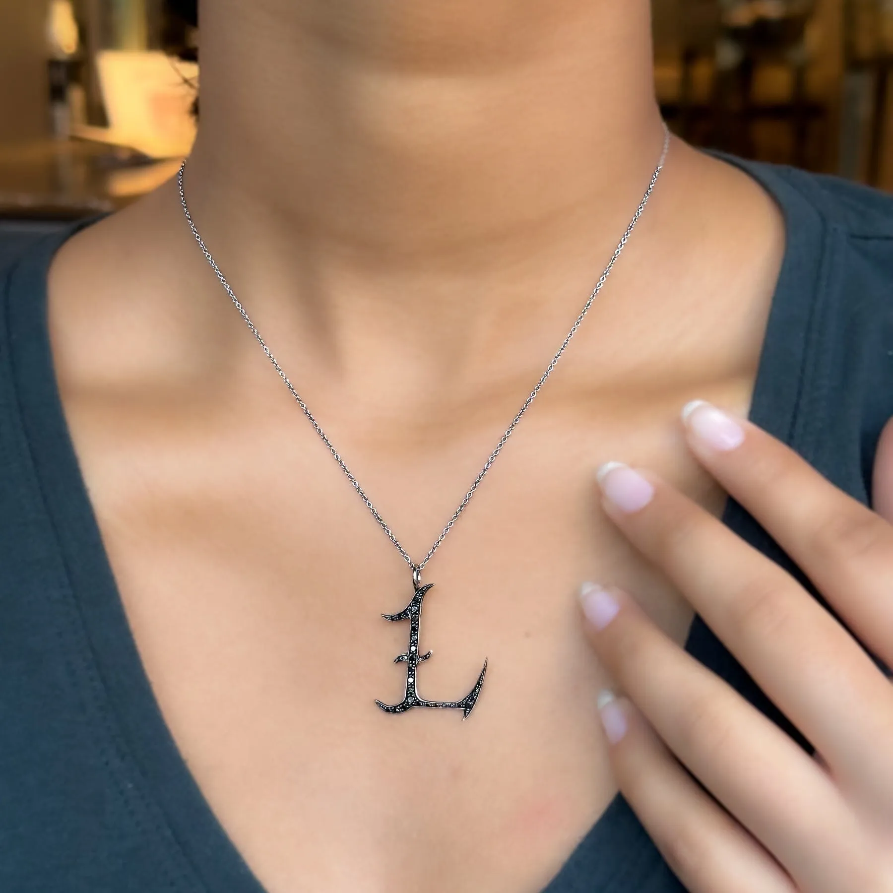 Diamond Initial L Pendant