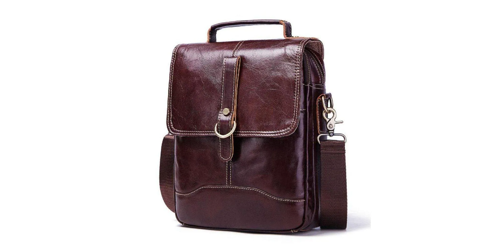 Discovery X Messenger Coffee Leather Travel Bag