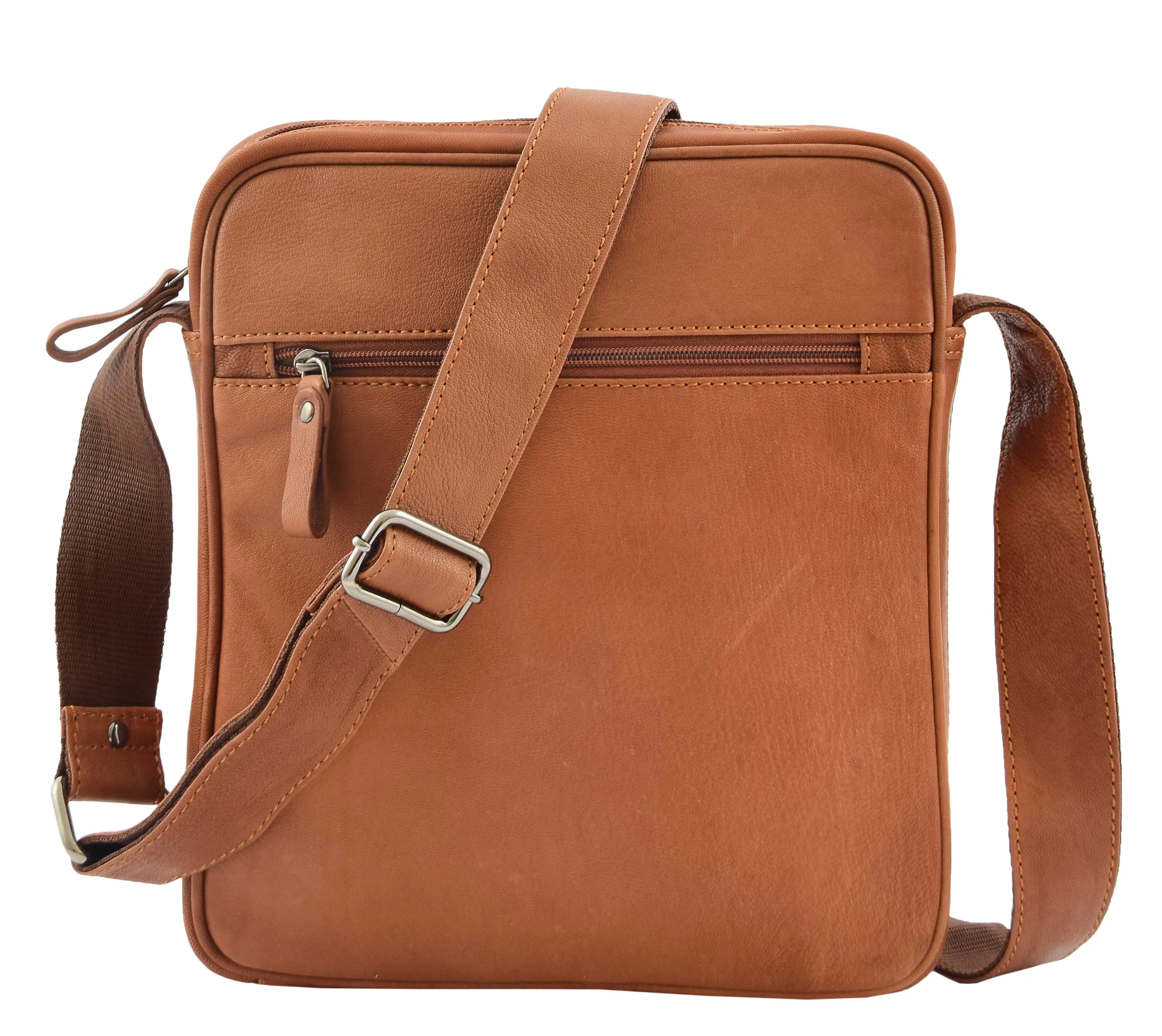 DR337 Men's Leather Cross Body Travel Flight Bag Tan