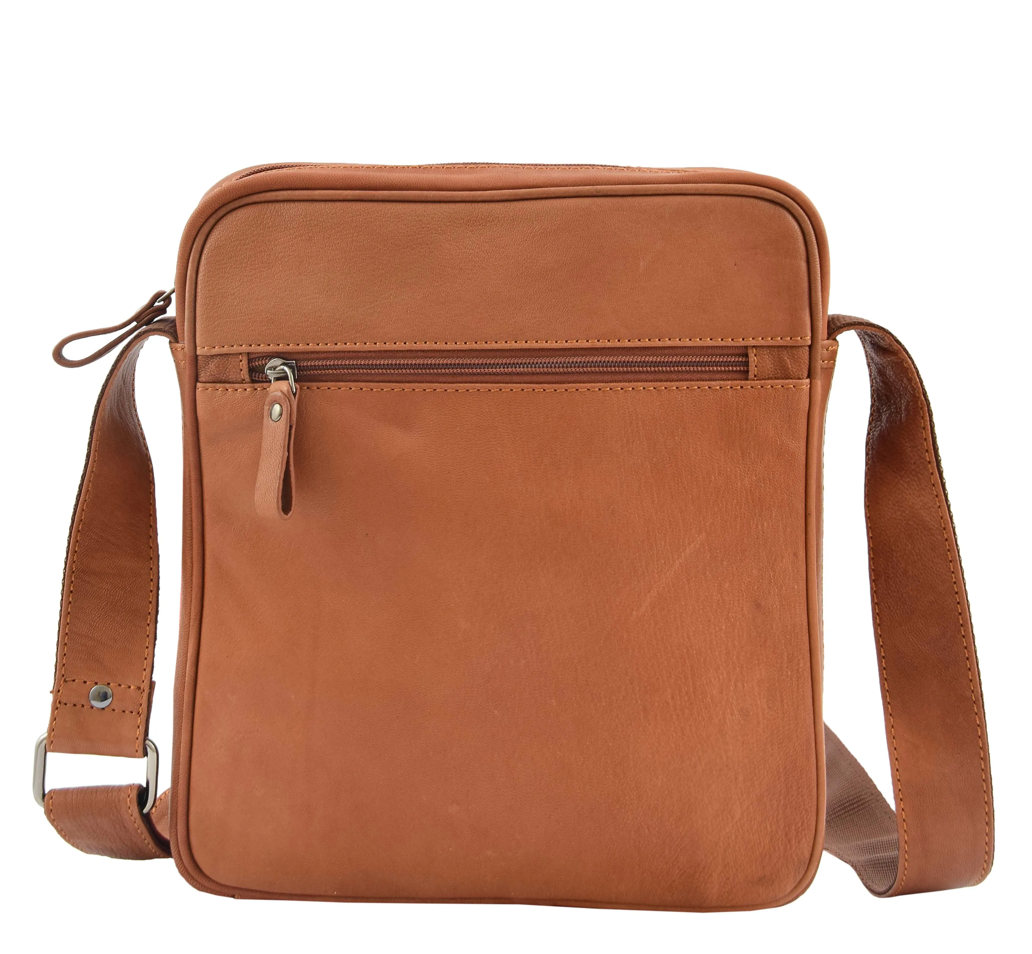 DR337 Men's Leather Cross Body Travel Flight Bag Tan