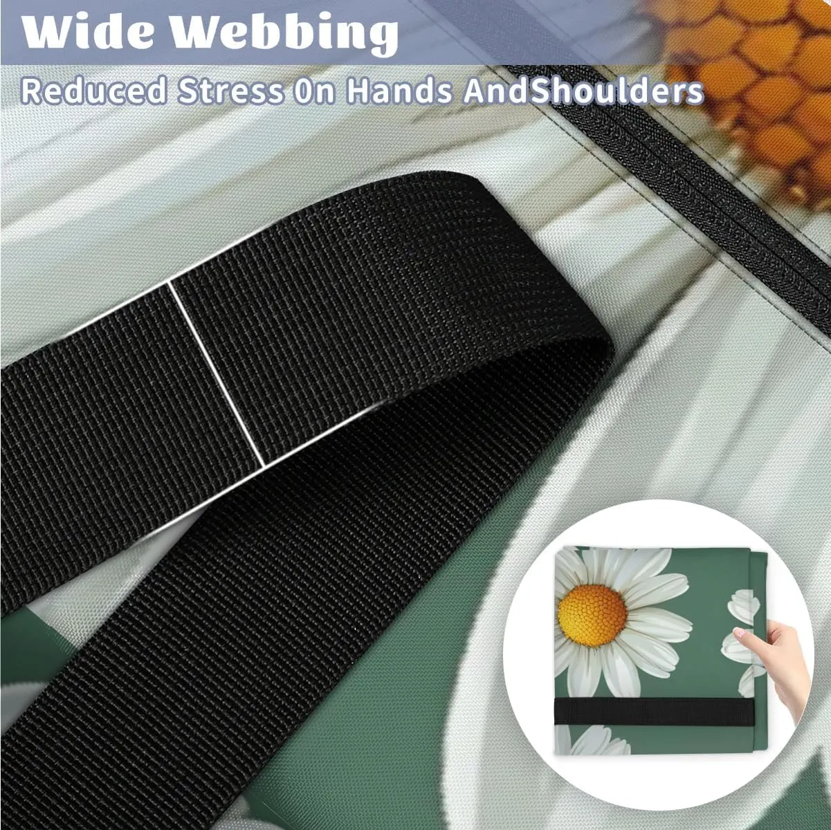 Extra Large Moving Bags Daisies Floral Storage Bags with Handles and Zippers Large Packing Bags for Space Saving Storage Totes Moving Supplies