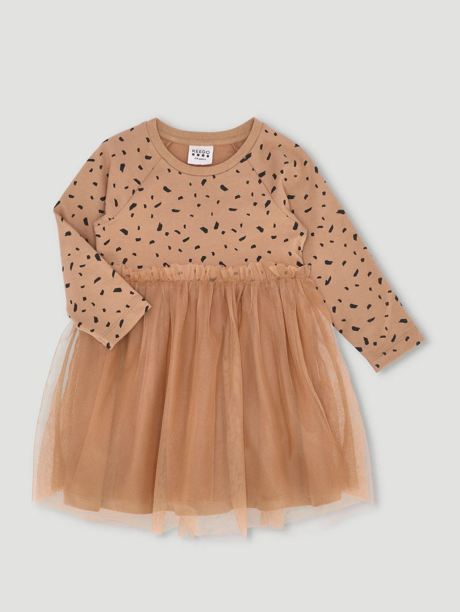 Girls Animal Print Tulle Dress