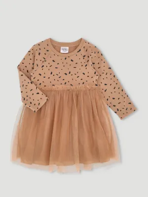 Girls Animal Print Tulle Dress