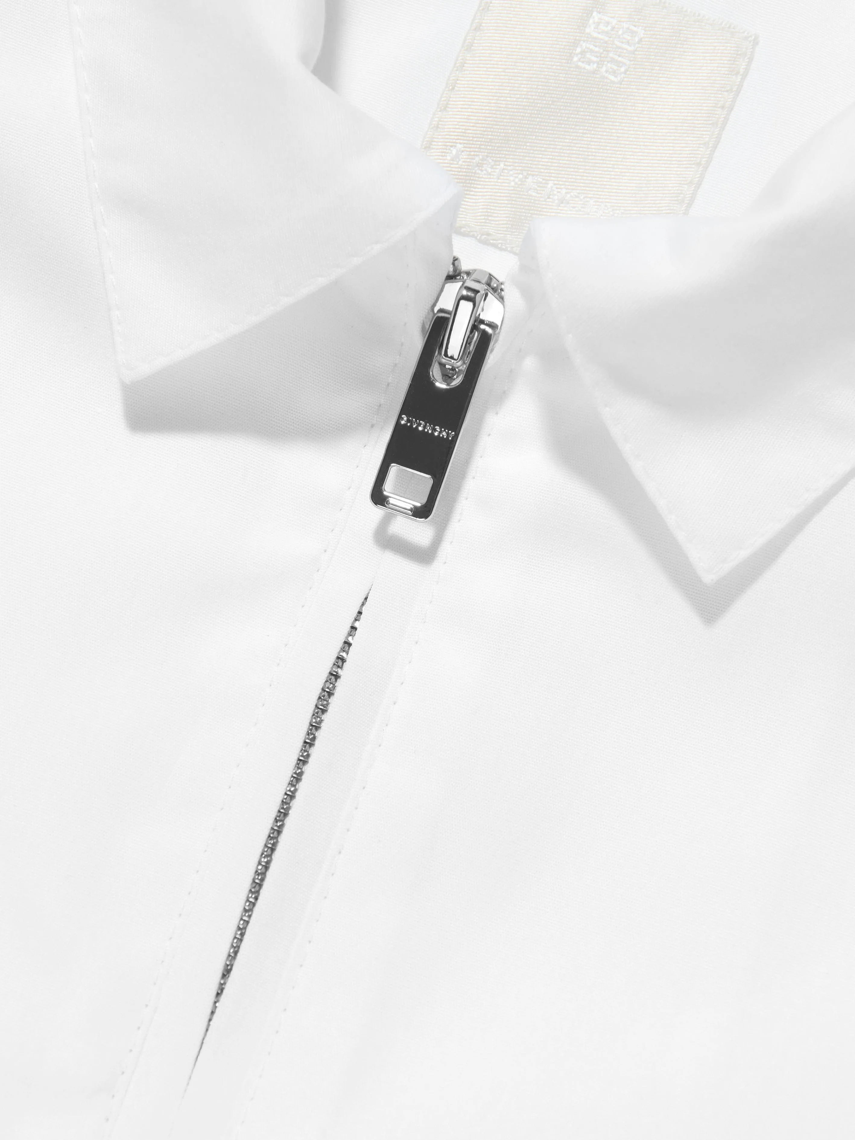 Givenchy Boys Zip Front Shirt in White