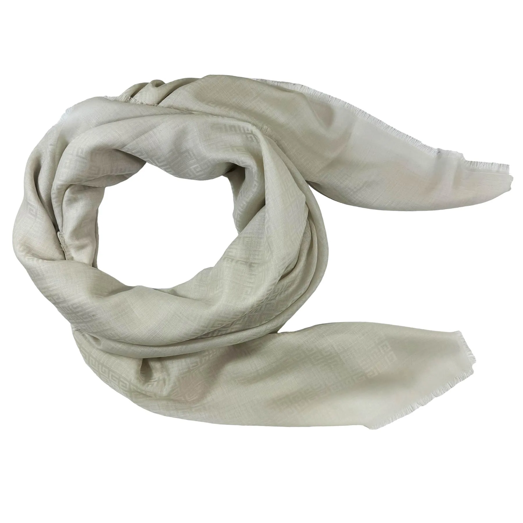 Givenchy Cashmere Scarf Beige 4G Allover - Extra Large 55 Inch Square Wrap SALE