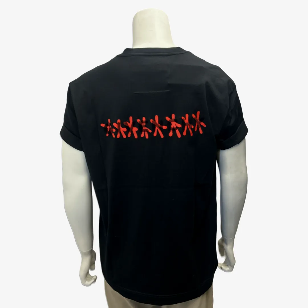 Givenchy men's black cotton t-shirt with heart motif