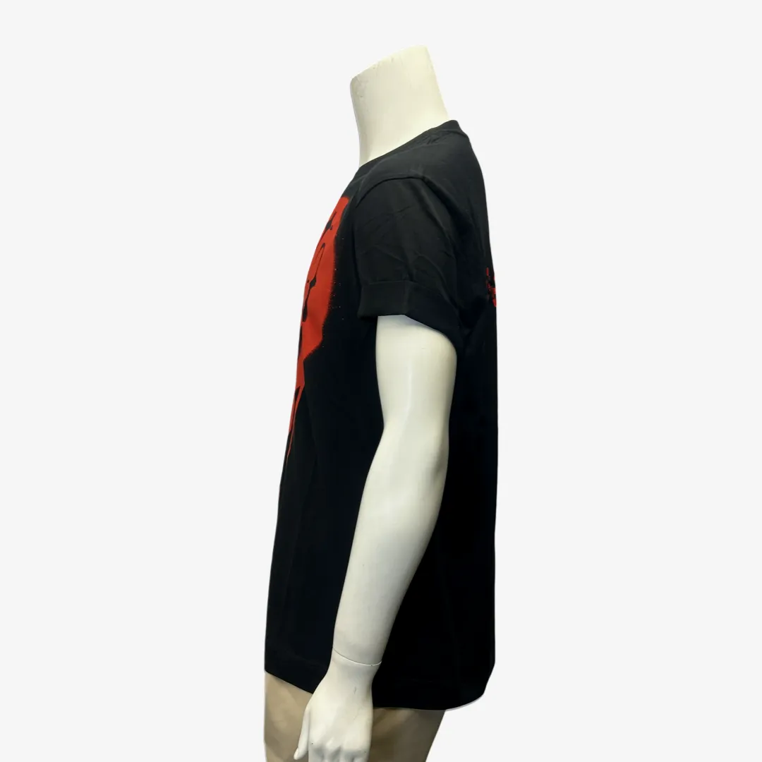 Givenchy men's black cotton t-shirt with heart motif