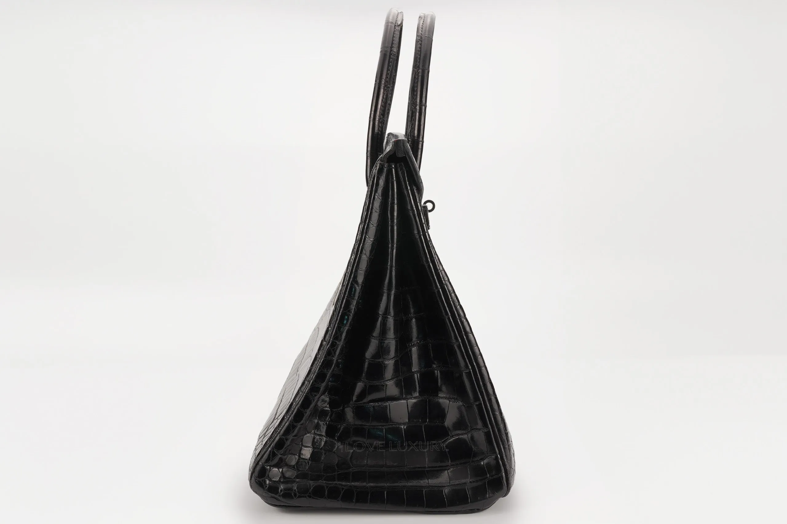 Hermès Birkin 35 Exotic Croc Lisse Black Noir PHW