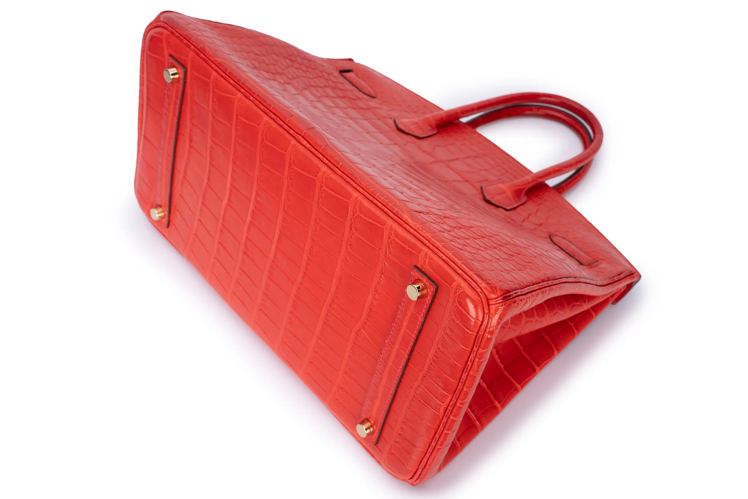 Hermès Birkin 35 Exotic Matte Alligator Geranium GHW
