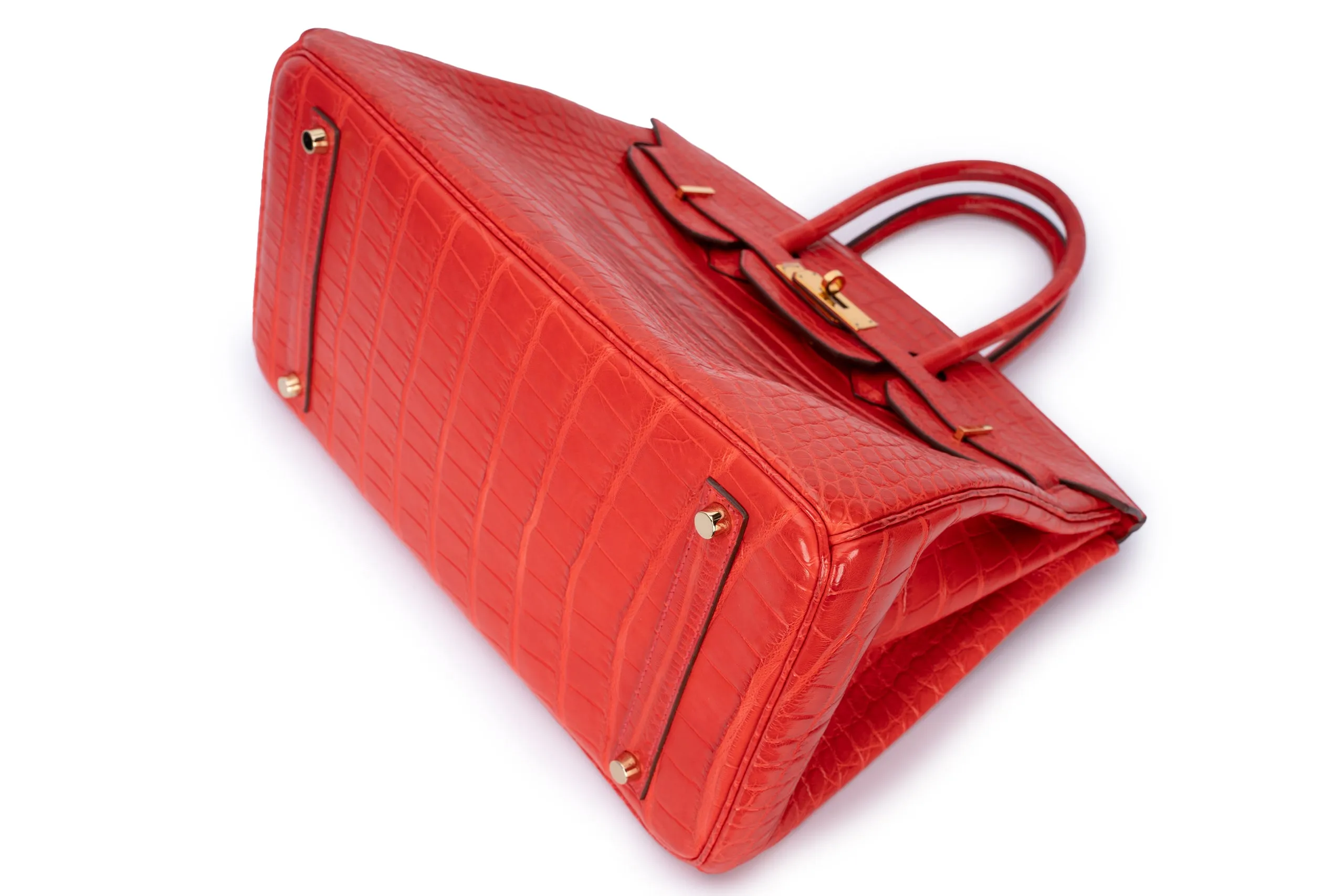 Hermès Birkin 35 Exotic Matte Alligator Geranium GHW