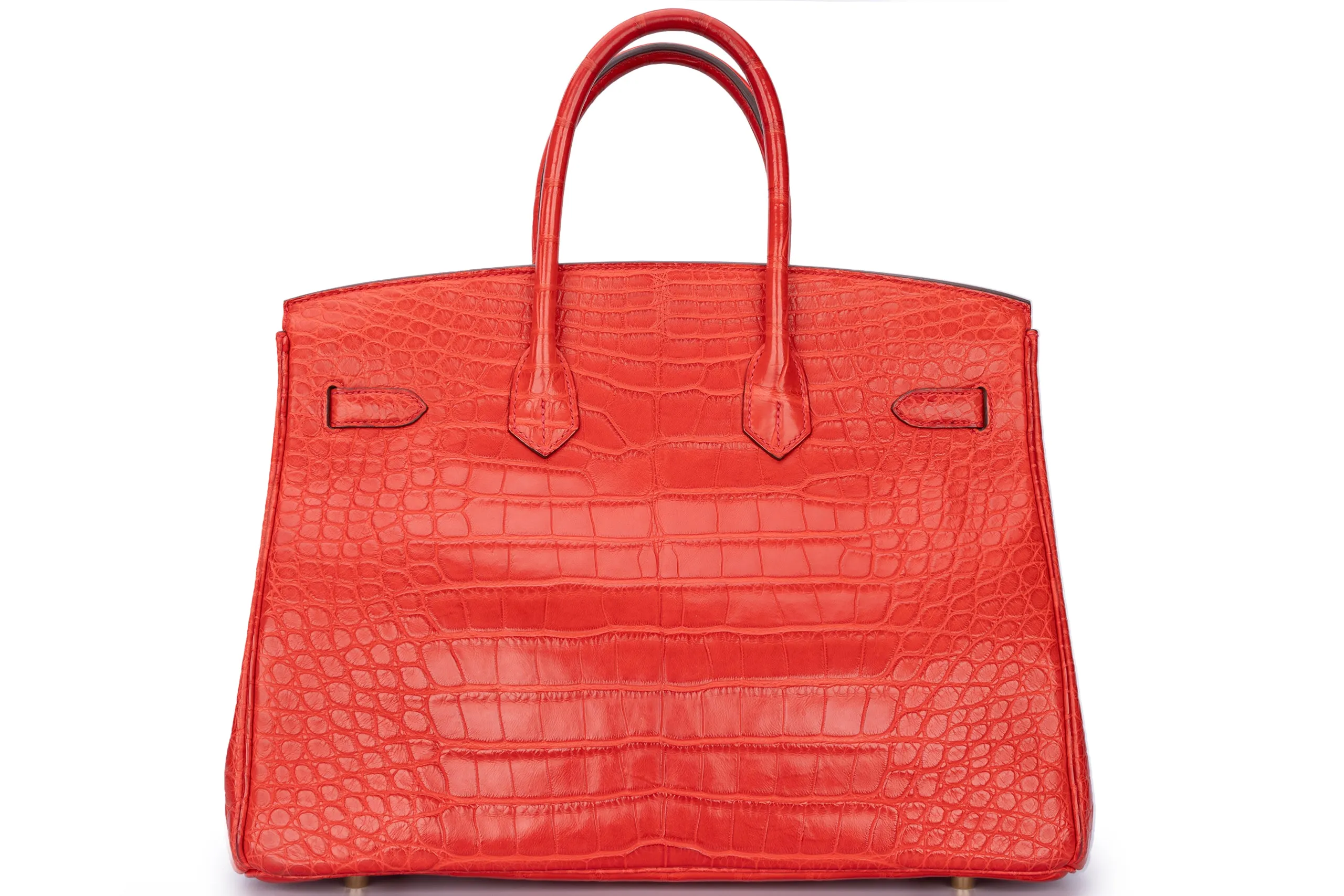 Hermès Birkin 35 Exotic Matte Alligator Geranium GHW