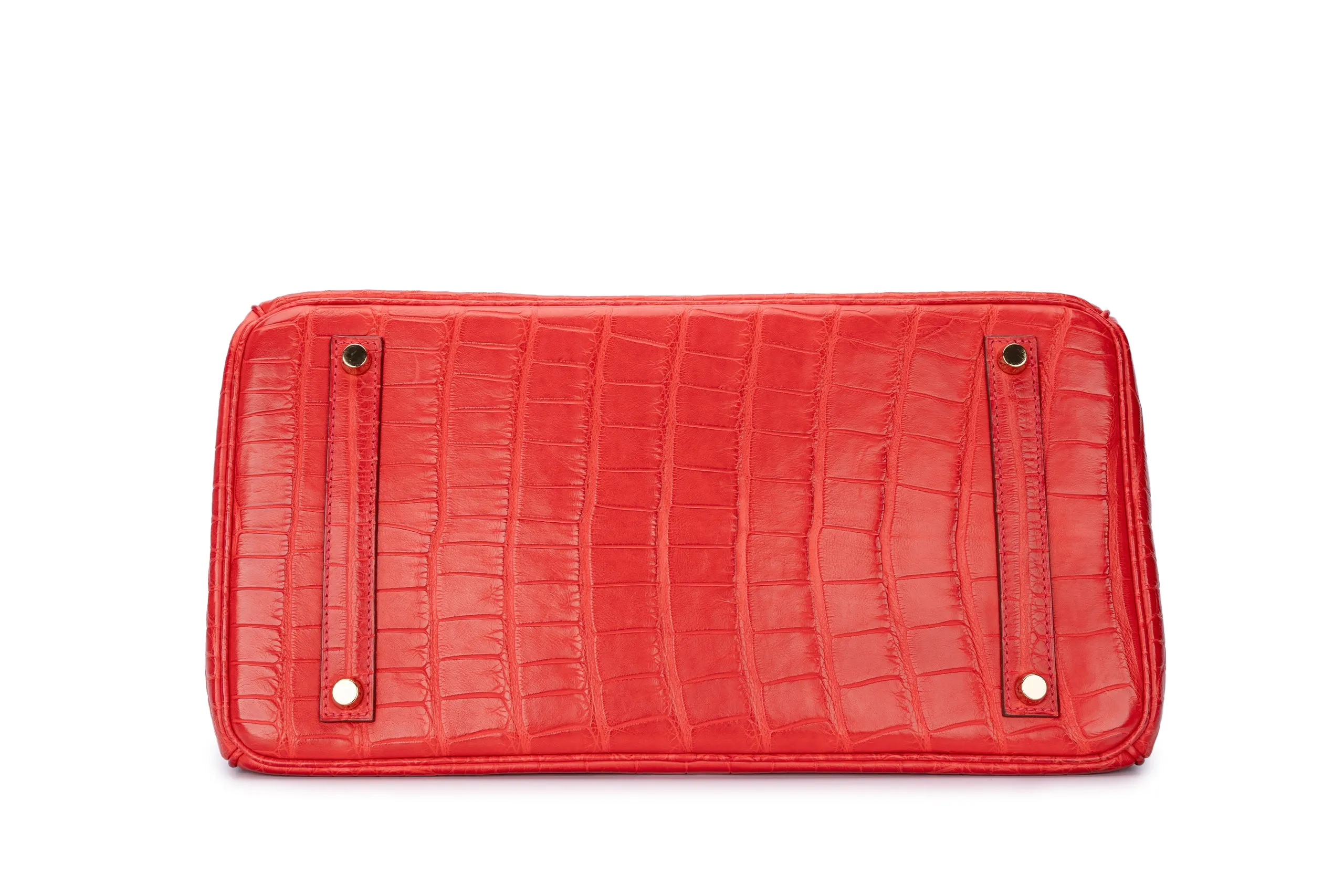 Hermès Birkin 35 Exotic Matte Alligator Geranium GHW