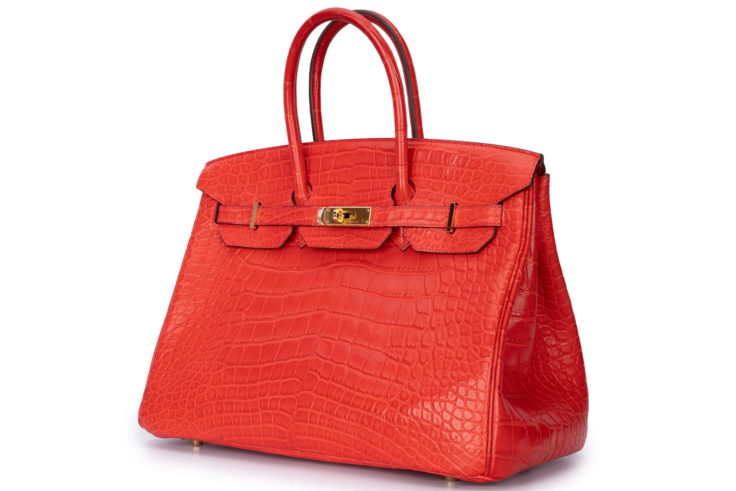 Hermès Birkin 35 Exotic Matte Alligator Geranium GHW