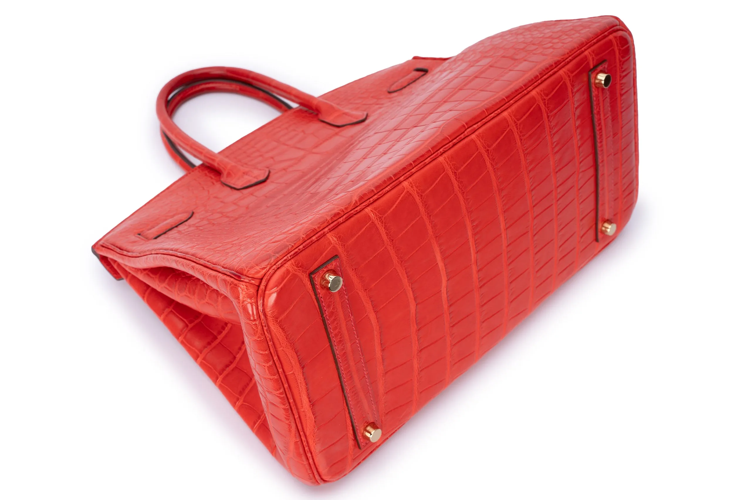 Hermès Birkin 35 Exotic Matte Alligator Geranium GHW
