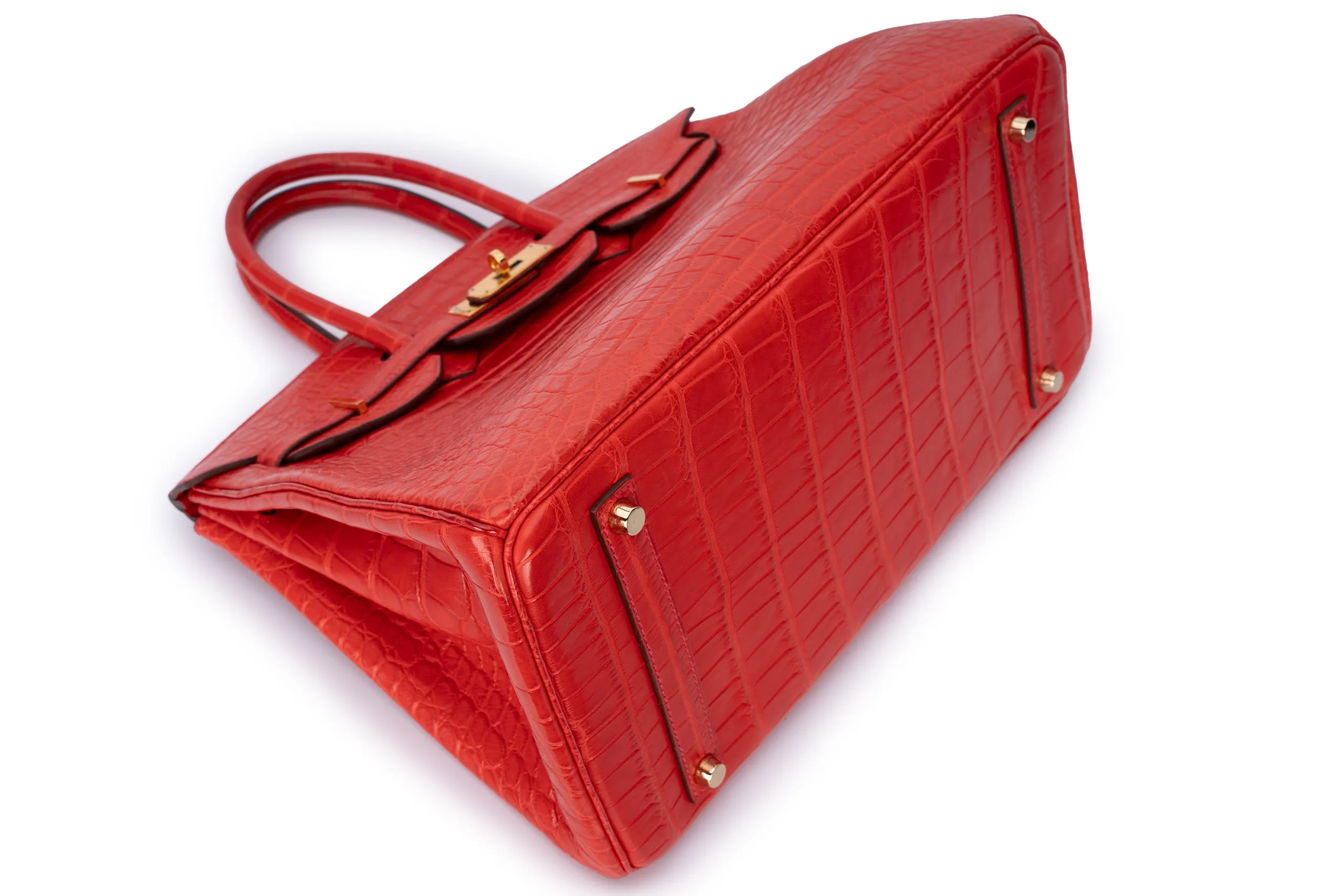 Hermès Birkin 35 Exotic Matte Alligator Geranium GHW