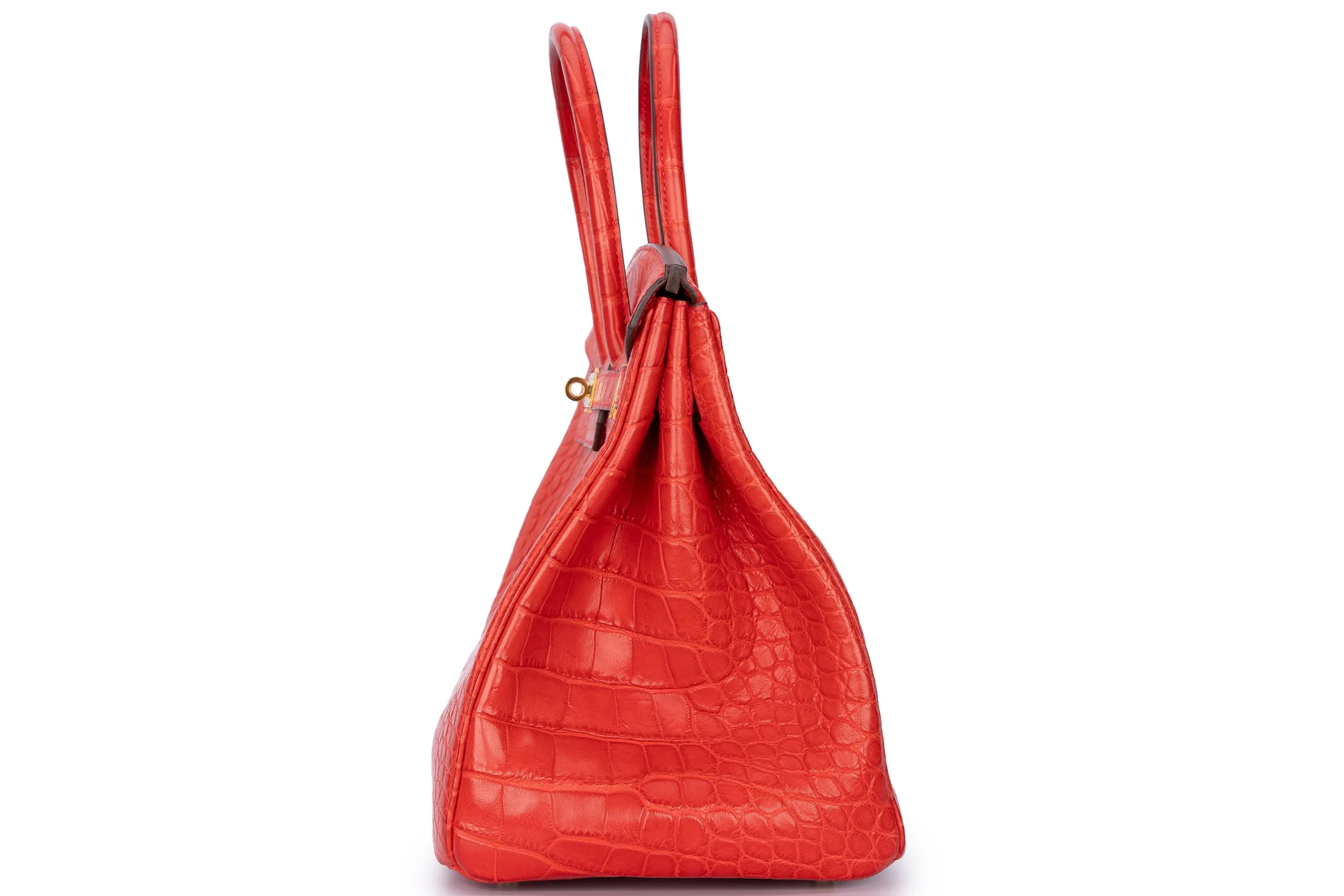 Hermès Birkin 35 Exotic Matte Alligator Geranium GHW