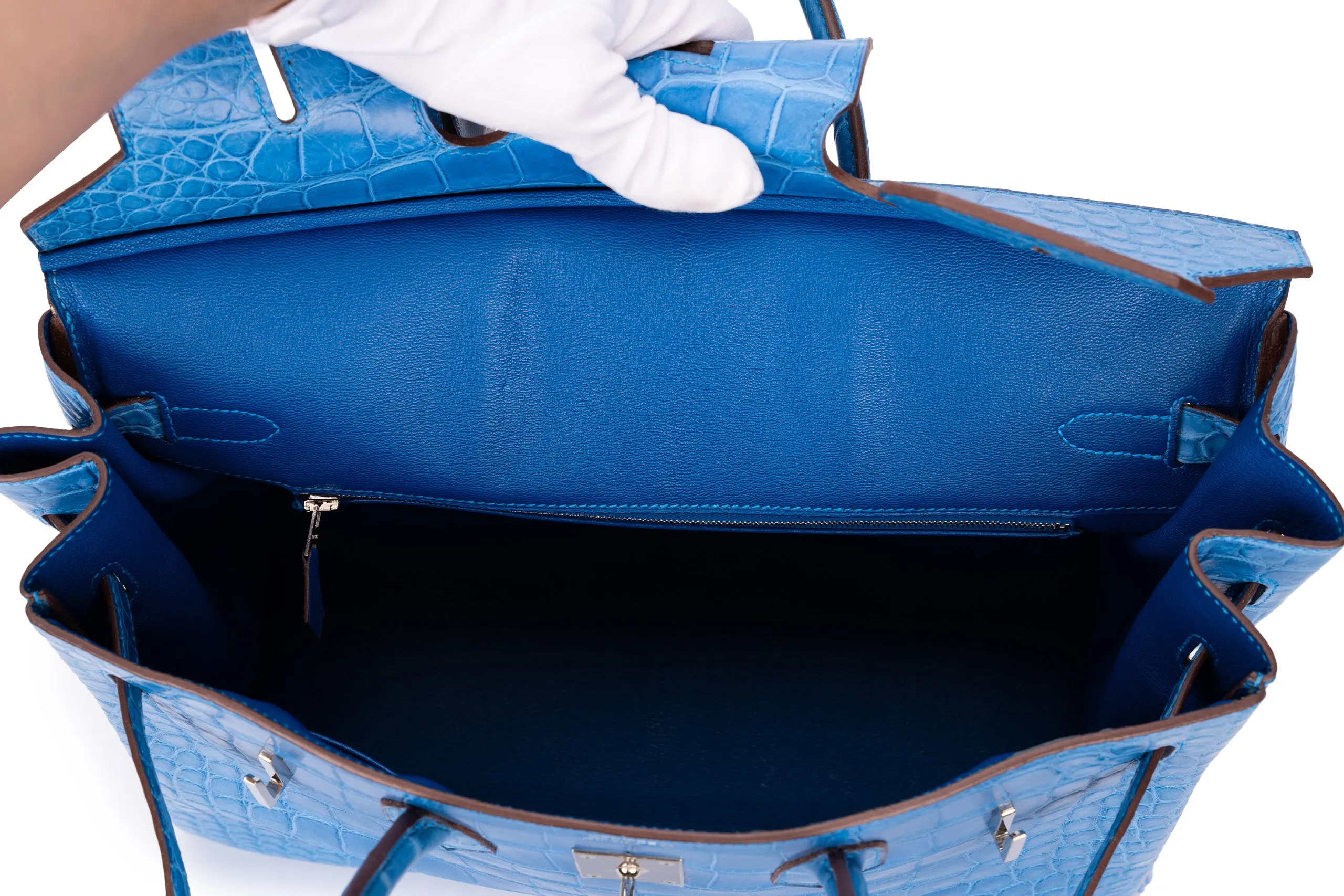 Hermès Birkin 35 Exotic Matte Alligator Mykonos PHW